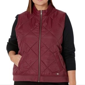 Dickies Women's Quilted Vest Burgundy Size Medium